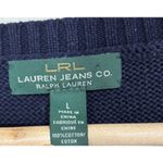 Ralph Lauren Lauren Womens Sweater Dress Navy White Stripe Classic Nautical Sz L Photo 3