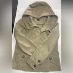 Dalia Collection Olive Green Utility Jacket with Hood and Drawstring Waist Photo 9