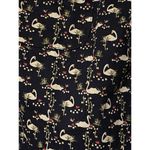 Croft & Barrow Women's Petite Medium Navy Blue Swans Print Button blouse Top Photo 2