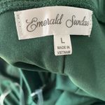 Emerald Sundae  Juniors' Ruffled Side-Pleated Dress Hunter Green Sz L Photo 4