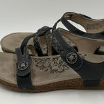 Aetrex  Jillian Size 9.5 Leather Sandals Navy Braided Quarter Strap Arch Support Photo 0