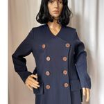 Vintage OOAK Navy coat dress double Photo 11