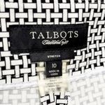 Talbots NWT Stretch Basket Weave Pattern Capri Length Pants Black White Size 10 Photo 4