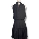Elizabeth and James  Black Carlita Dress Halter Ruched Waist Tiered Hem Size 8 Photo 3
