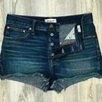 Madewell  The Dad Jean Shorts Cutoff Dark Wash Denim High Rise Button Fly Size 27 Photo 1