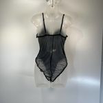 Vintage Emil Bole Lingerie Lace Mesh V Neck Bodysuit Bridal Black Size M Photo 6
