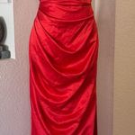 House Of CB Scarlet Satin Strapless Adrienne Gown Size: Small Bigger Cup EUC Photo 0