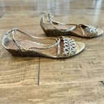 Elie Tahari Women’s Snakeskin Strappy Wedge Sandals Tan Size 9 39.5 EUC Photo 3