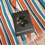 Black Orchid Denim Orange and Blue Jean Shorts Vibrant Stripes Photo 5