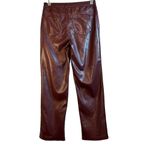 Joie NWT  Burgundy Faux Leather Pant - Size 6 Photo 10
