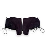 Shi by Journeys Black Lace Up Wedge Faux Suede Booties Sz 5 Photo 2