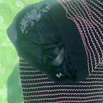 ZARA  Knit Navy & Peach/Orange Crochet Wide Leg Stretchy Pants Size M Photo 4