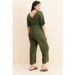 Ingrid + Isabel Maternity Wide Leg Jumpsuit Olive Green Small Size undefined Photo 1