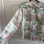 Neiman Marcus  chinoiserie Button Down Blouse Photo 4