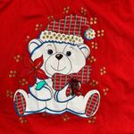 Vintage Nightshirt Red White Christmas Santa Teddy Plaid Bow Festive Custom OOAK Size XXL Photo 5
