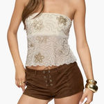 Edikted  Floral Beaded Strapless Top  Photo 0