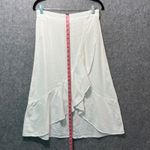 Westport Linen Blend Midi Ruffle Skirt White Elastic Waist Size M Hi Low Photo 2
