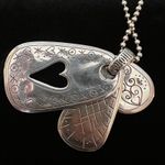 Brighton Retired Love Tags Pendant Necklace Silver Plated Layered Dg Tags Photo 3