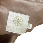 Revelry Skye Velvet Bridesmaid Gown Women’s Size 4 Champagne Slit Formal Dress Tan Photo 9