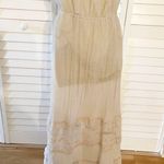 Sweet Journey Beige Lace Trim Maxi Dress Resortwear Sleeveless Women's Size Small Boho Photo 5