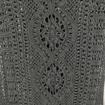 Free People  Open Knit Crochet Mini Dress Black XS Boho Festival Beach Coverup Photo 5