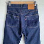 Levi's Wedgie Straight Western Fringe Pocket Jeans No Mans Land Sz 25 Photo 3