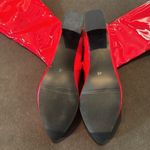 Women’s Shiny Red Knee High Zip Up Block Heel Boots Size 12 NEW Photo 3