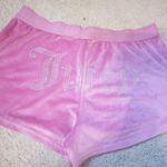 Women's Juicy Couture Y2K Velvet Bling Shorts Pink Large Photo 0