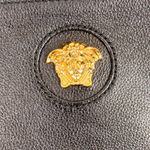 Versace Black Wristlet with Gold Medusa Emblem Photo 1