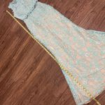 La Femme Gigi by Sleeveless Mock 2 Piece All Over Lace Dress Sheer Midriff Aqua Mint Blue 00 Photo 9