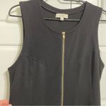 Umgee Sleeveless Black ALine Dress W/ Gold Front Zipper Detail Casual Party Cocktail L Photo 4