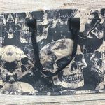 Skull Print Reusable Grocery Bag Halloween Tote Black and Beige New‎ Photo 0