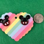 Handmade New Mickey Mouse Ears Glitter Earrings Photo 2