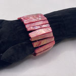Hot Pink Abalone Shell Stretch Bracelet Very Nice B27 Photo 0