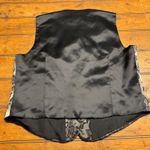 Classique Collections Women's Floral Vest Size S Pink Button V Neck Formal Black Photo 5