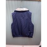 New Balance  Womens Navy Quilted Puffer Vest Metallic Silver Collar Zip Pockets M Photo 3