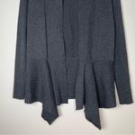 cupio  | Charcoal Gray Waterfall Front Multi-Texture Cardigan | Medium Photo 3