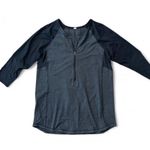 Lululemon heather dark grey and black 3/4 sleeve half zip top Photo 0
