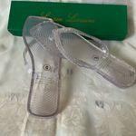 Lauren Lorraine Glittering Silver/Clear Flip Flop Sandals. SIZE 6. New in box Silver Photo 3