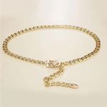 Stylish Chain Belt Casual Golden Plated Metal Waist Chain Adjustable‎ One Size Gold Photo 6