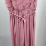 JCPenney Fashion vintage 70s Pink Chiffon ruffle floor length Dress prom costume Size 12 Photo 7
