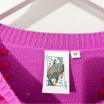 Queen of Sparkles Rainbow Fringe Sweater Size Medium M Pink Photo 2
