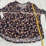 NEW Two By Vince Camuto Floral V Neck High Low Pullover Blouse Long Sleeve XL Blue Photo 6