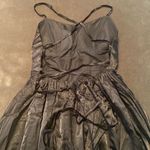 Women’s Black Full Length Prom Party Dress Criss Cross Back Small Train Size 12 Photo 12