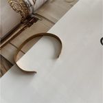 Textured Gold Brass Cuff Bracelet Photo 4