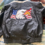 Vintage leather veteran of foreign wars bomber jacket XL Black Photo 13