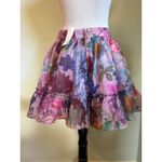 Francescas Mi Ami Floral Ruffle Mini Skirt S boho fairy flowy whimsi dainty pink Photo 2
