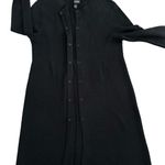 Eileen Fisher Silk Cotton Interlock Long Cardigan Jacket Black Size Medium Photo 5