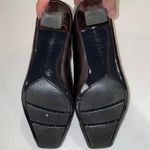 Liz Claiborne Y2K chocolate brown leather suede chunky heeled mules square top Photo 6