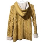 Cabela's  Women's Knit‎ Button Cardigan Sweater Jacket Heavy Size S Sherpa Hood Photo 1